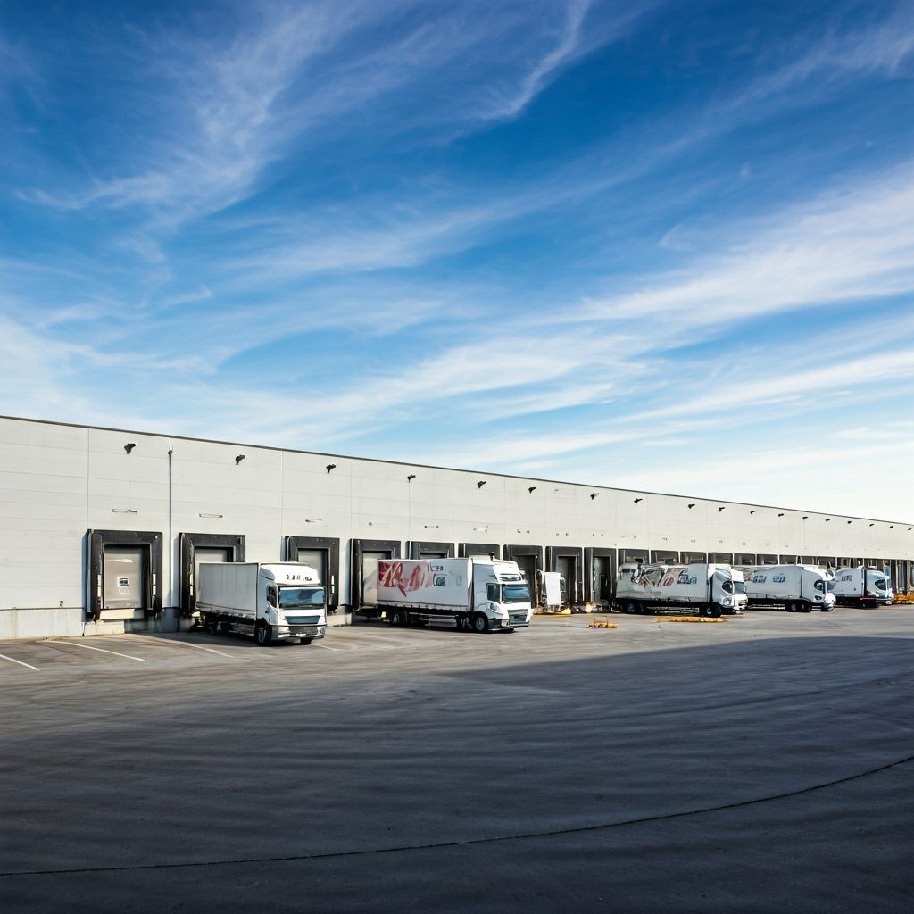 GLTC warehouse operations with trucks and logistics activities
